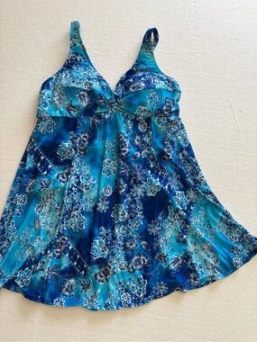Bal Harbour Swim Blue Lined Swimsuit Size 12